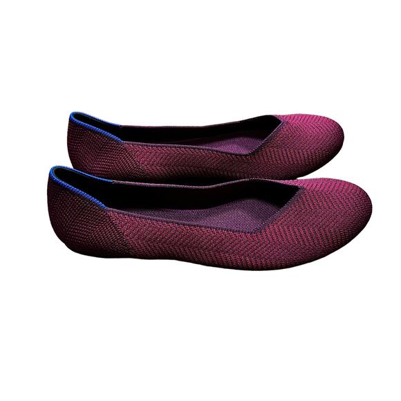 Rothy’s The Flat Burgundy Plum Chevron Women’s Size 10 - Picture 2 of 8